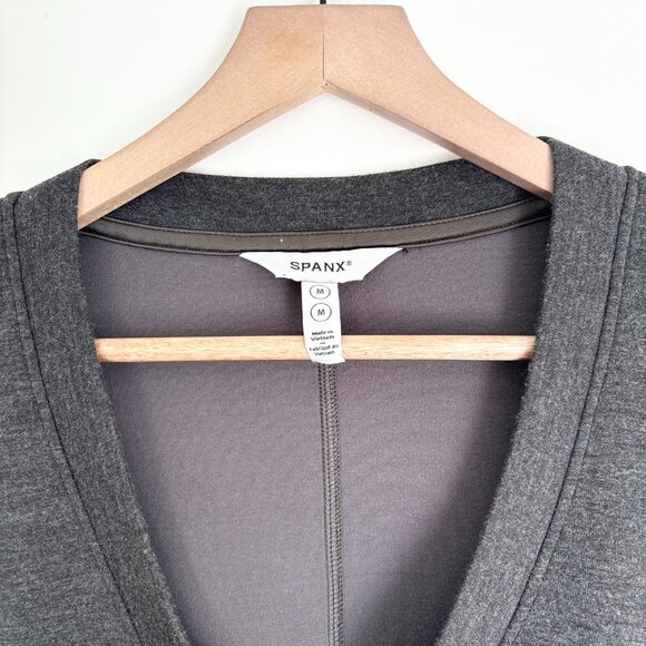 Spanx dark grey air essentials sweatshirt and wide leg pant set - Picture 3 of 9